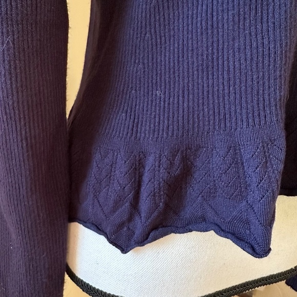 *DAISY FUENTES* Blue Long Sleeve Fashion Open Cardigan Size Medium - Picture 6 of 9